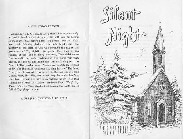 Christmas Menu 1966